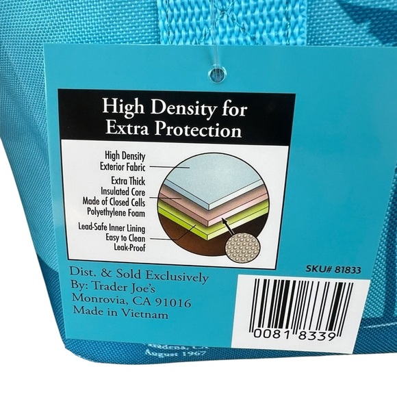 Trader Joe’s Mini Insulated Bag Blue Neon Green Brand New Release 10x6 NWT - Picture 9 of 9